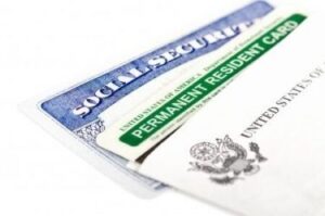 Social Security card and Permanent Resident card of the United States