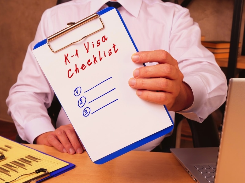 Business concept about K-1 Visa Checklist with phrase on the sheet.